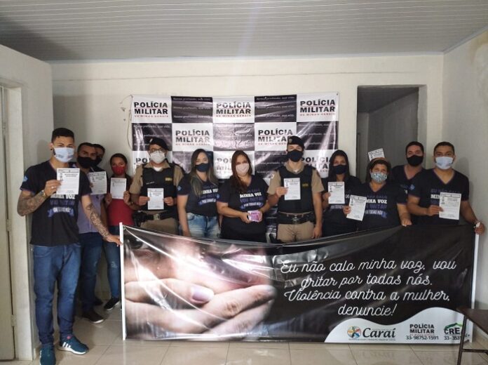 Polícia Militar realiza campanha Agosto Lilás em Caraí e Catuji com apoio de parceiros