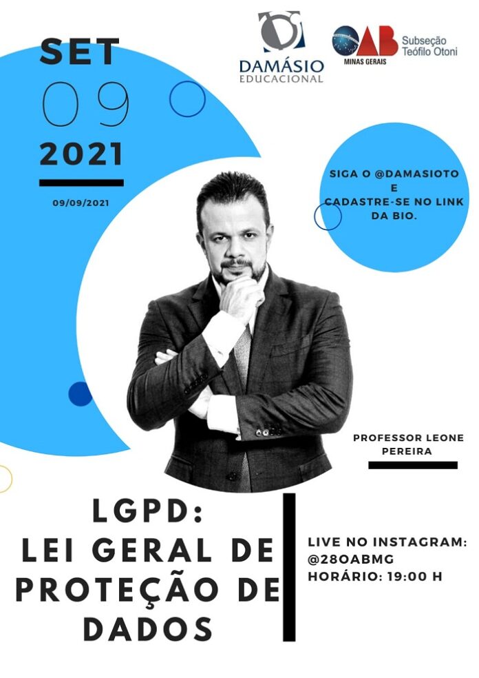 28ª Subseção da OAB e Damásio Teófilo Otoni promovem palestra sobre a LGPD