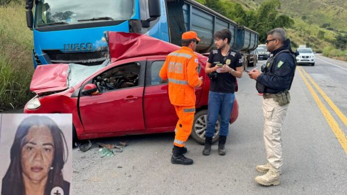 Mulher morre em grave acidente na BR 116, em Itambacuri