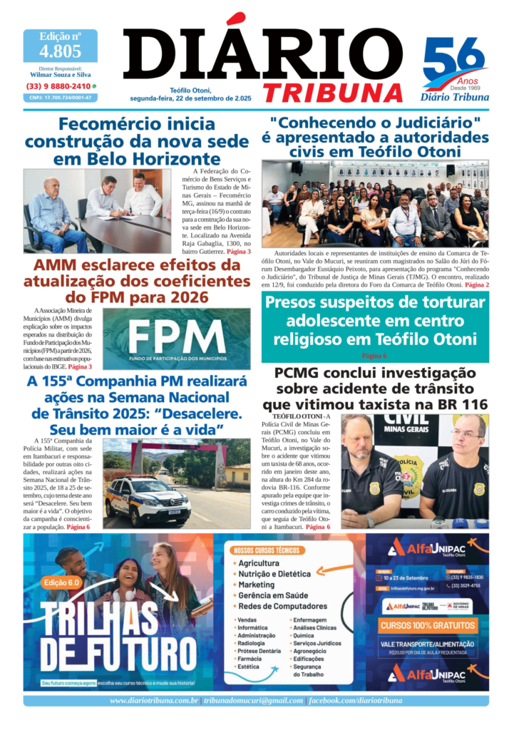 Diário Tribuna, 22 de Setembro de 2025