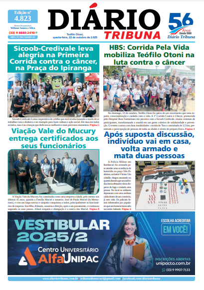 DIÁRIO TRIBUNA 22 OUT 2025 - CAPA