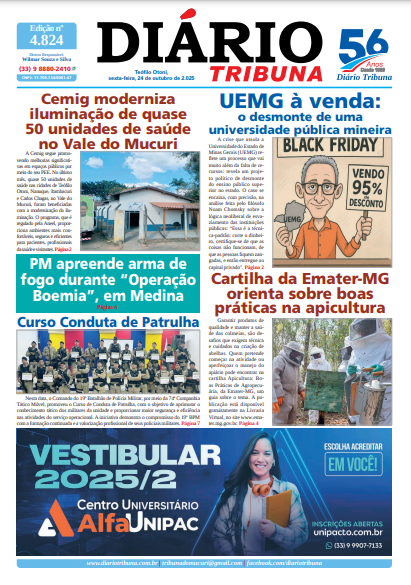 Diário Tribuna, 24 de Outubro de 2025, Teófilo Otoni – MG