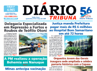 Diário Tribuna, 25 de Março de 2026, Teófilo Otoni – MG