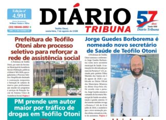 Diário Tribuna, 07 de agosto de 2026, Teófilo Otoni – MG