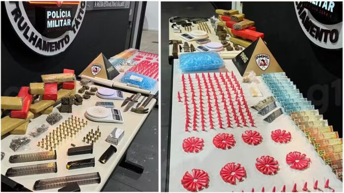 Mulher é presa com barra de maconha na cintura e PM apreende centenas de pinos de cocaína em Guanhães