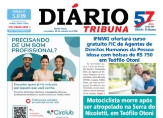 Diário Tribuna, 20 de outubro de 2026, Teófilo Otoni – MG